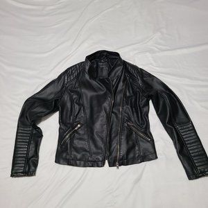 Large Faux Leather Jacket
